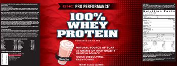 GNC Pro Performance 100% Whey Protein Powdered Drink Mix Strawberry - 