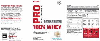 GNC Pro Performance 100% Whey Vanilla Cream - supplement