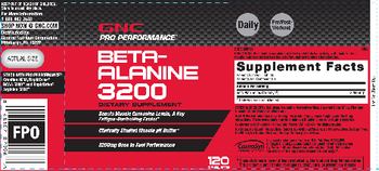 GNC Pro Performance Beta-Alanine 3200 - supplement