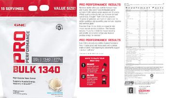 GNC Pro Performance Bulk 1340 Vanilla Ice Cream - supplement