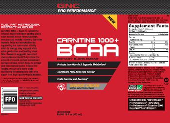 GNC Pro Performance Carnitine 1000 + BCAA Orange Cream - supplement