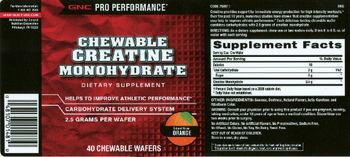 GNC Pro Performance Chewable Creatine Monohydrate Orange - supplement