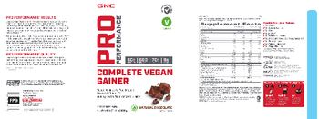 GNC Pro Performance Complete Vegan Gainer Natural Chocolate - supplement