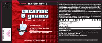 GNC Pro Performance Creatine 5 grams - supplement