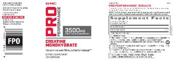 GNC Pro Performance Creatine Monohydrate 3500 mg - supplement