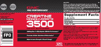 GNC Pro Performance Creatine Monohydrate 3500 - supplement
