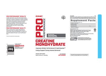 GNC Pro Performance Creatine Monohydrate 5000 mg - supplement