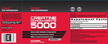 GNC Pro Performance Creatine Monohydrate 5000 Unflavored - supplement