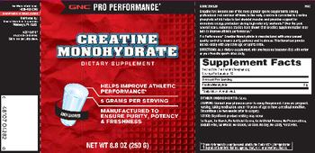 GNC Pro Performance Creatine Monohydrate Unflavored - supplement
