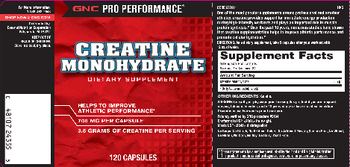 GNC Pro Performance Creatine Monohydrate - supplement