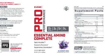 GNC Pro Performance Essential Amino Complete Blueberry Acai - supplement