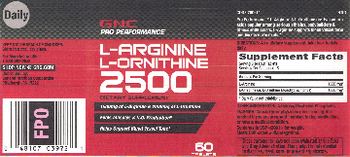 GNC Pro Performance L-Arginine L-Ornithine 2500 - supplement