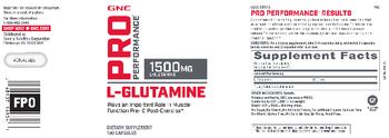 GNC Pro Performance L-Glutamine 1500 mg - supplement