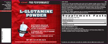 GNC Pro Performance L-Glutamine Powder - freeform amino acid