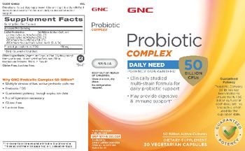 GNC Probiotic Complex Probiotic Complex Daily Need 50 Billion CFUs - supplement