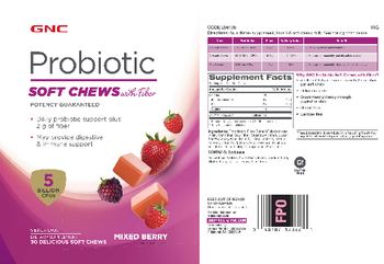 GNC Probiotic Soft Chews With Fiber Mixed Berry - supplement