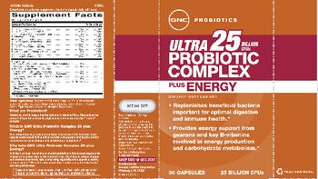 GNC Probiotics Ultra Probiotic Complex Plus Energy 25 Billion CFUs - supplement