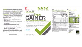 GNC PUREDGE Complete Vegan Gainer All-In-One Performance Protein Natural Vanilla - supplement