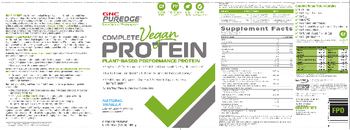 GNC PUREDGE Complete Vegan Protein Natural Vanilla - supplement