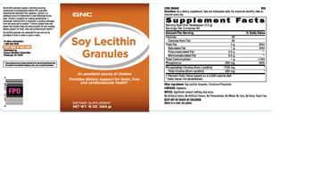 GNC Soy Lecithin Granules - these statements have not been evaluated by the food and drug administration this product is not int