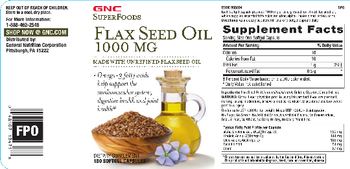 GNC SuperFoods Flax Seed Oil 1000 mg - supplement