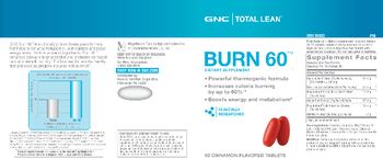 GNC Total Lean Burn 60 Cinnamon-Flavored Tablets - supplement