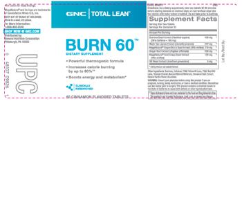 GNC Total Lean Burn 60 Cinnamon Flavored Tablets - supplement