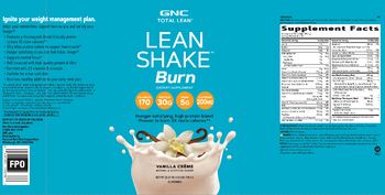 GNC Total Lean Lean Shake Burn Vanilla Creme - supplement