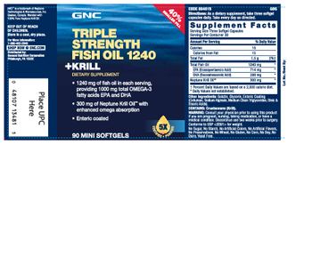 GNC Triple Strength Fish Oil 1240 +Krill - supplement