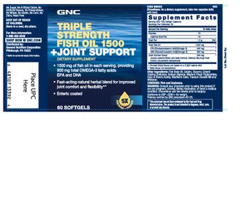 GNC Triple Strength Fish Oil 1500 +Joint Support - supplement