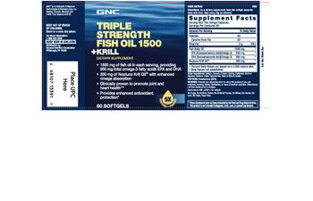 GNC Triple Strength Fish Oil 1500 +Krill - supplement