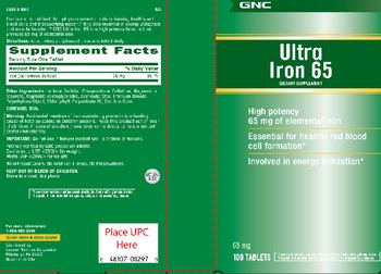 GNC Ultra Iron 65 - supplement