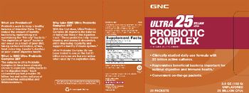 GNC Ultra Probiotic Complex Unflavored 25 Billion CFUs - supplement