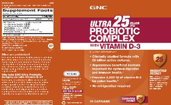 GNC Ultra Probiotic Complex With Vitamin D-3 25 Billion CFUs - supplement