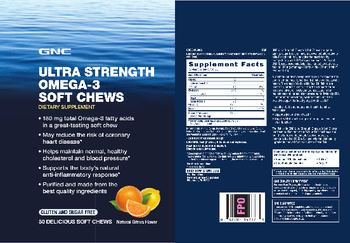 GNC Ultra Strength Omega-3 Soft Chews Natural Citrus Flavor - supplement