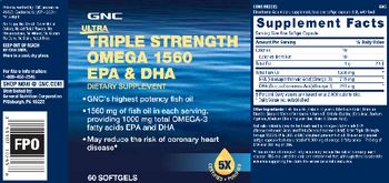 GNC Ultra Triple Strength Omega 1560 EPA & DHA - supplement