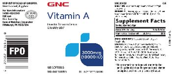 GNC Vitamin A 3000 mcg (10000 IU) - supplement