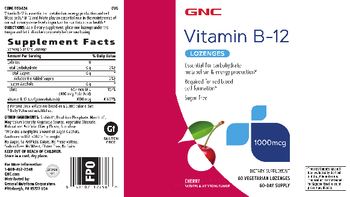 GNC Vitamin B-12 1000 mcg Lozenges Cherry - supplement