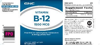 GNC Vitamin B-12 1500 mcg - supplement