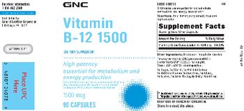 GNC Vitamin B-12 1500 - supplement