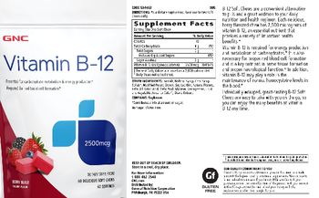GNC Vitamin B-12 2500 mcg Berry Blast - supplement
