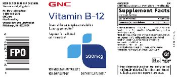 GNC Vitamin B-12 500 mcg - supplement