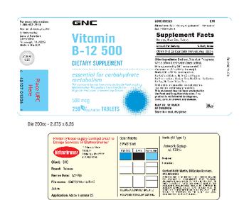 GNC Vitamin B-12 500 - supplement