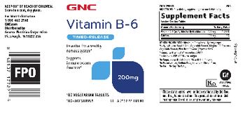 GNC Vitamin B-6 200 mg Timed-Release - supplement