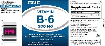 GNC Vitamin B-6 200 mg - supplement
