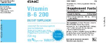 GNC Vitamin B-6 200 - supplement
