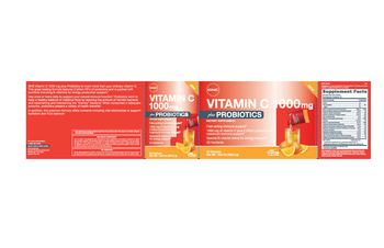 GNC Vitamin C 1000 mg Plus Probiotics Juicy Orange - supplement