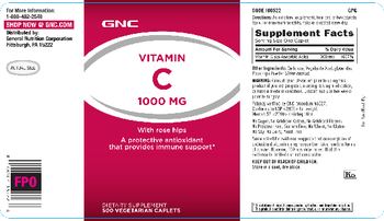 GNC Vitamin C 1000 mg With Rose Hips - supplement