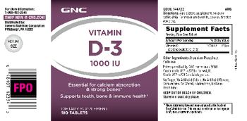 GNC Vitamin D-3 1000 IU - supplement
