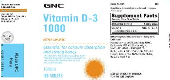 GNC Vitamin D-3 1000 - supplement